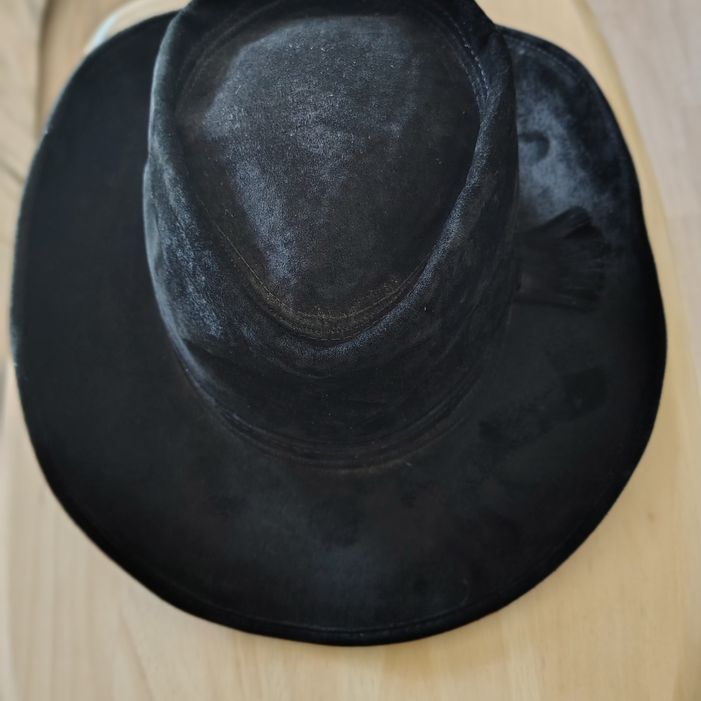 Black Suede Fedora Hat